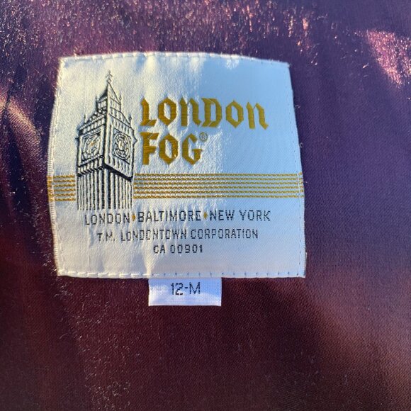 Vintage 90s London Fog Wool Overcoat Navy Double Breasted Belted Winter Coat - Picture 9 of 15